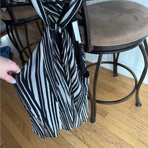 Black and White Striped Halter Top